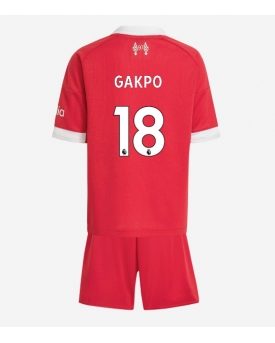 Liverpool Cody Gakpo #18 Maglia Gara Casa Repliche 2025-26 Bambino Maniche Corte